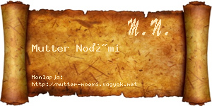 Mutter Noémi névjegykártya